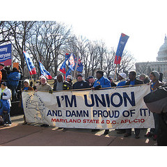 Worker demonstration on Capitol Hill